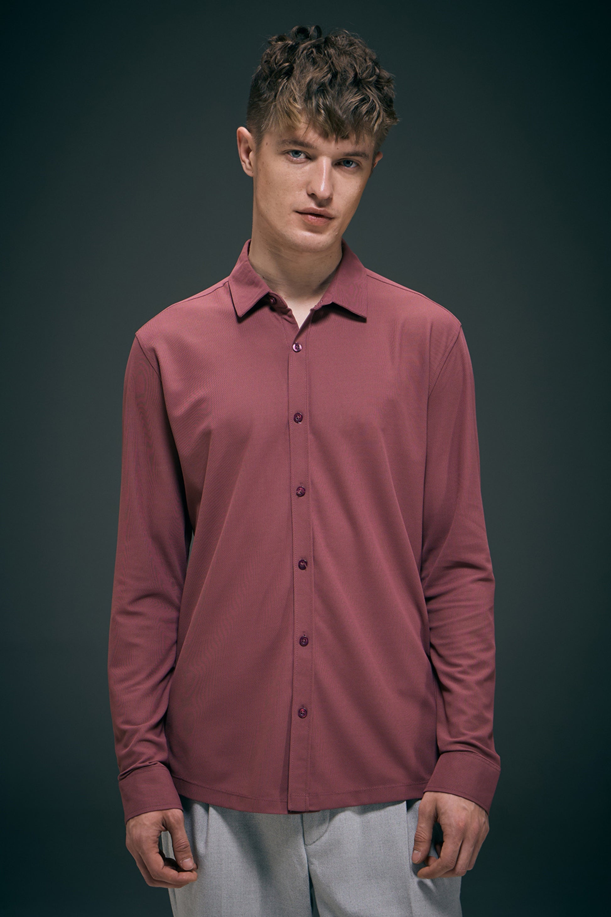 Maroon Smart Tech Full Sleeve Shirt Maxzone Clothing