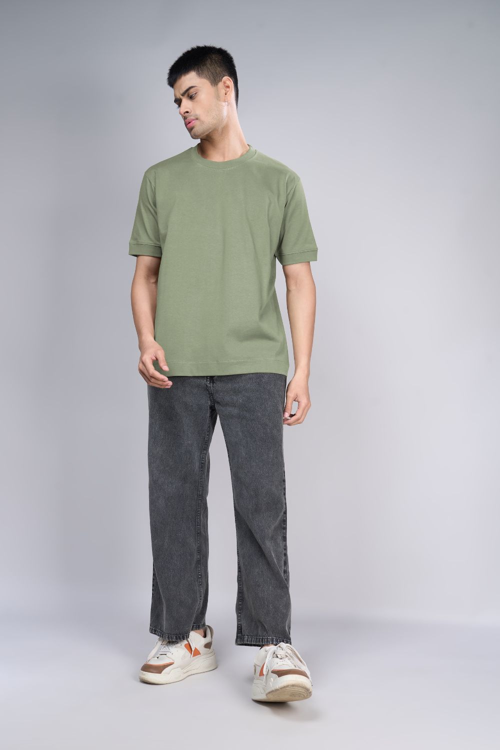 Light Green - Oversized Drop Shoulder T-shirts Maxzone Clothing