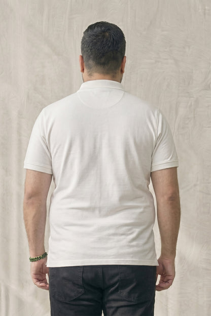 White - Zyric Pocket Polo Plus Size