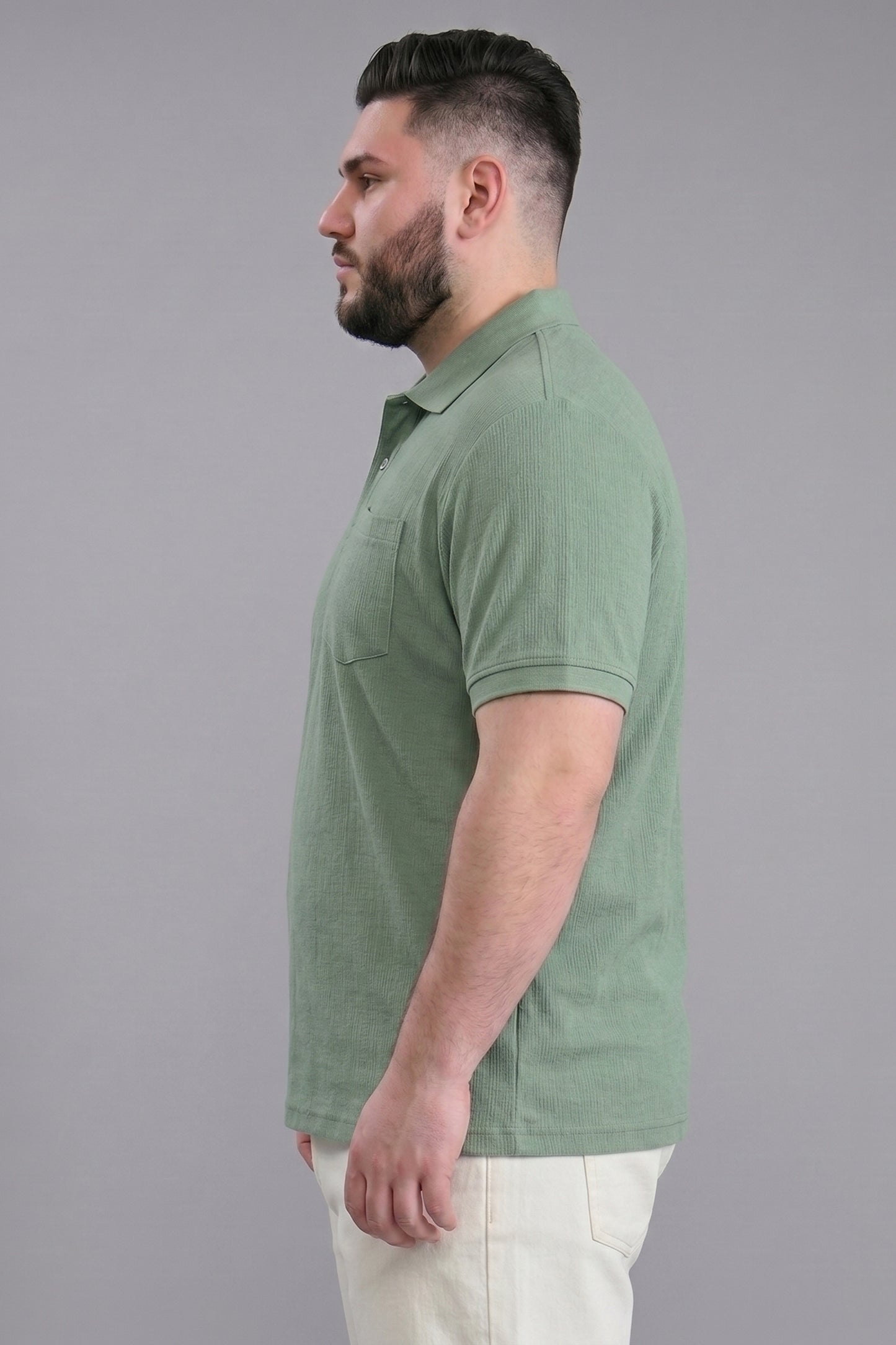 Mint - Zyric Pocket Polo Plus Size