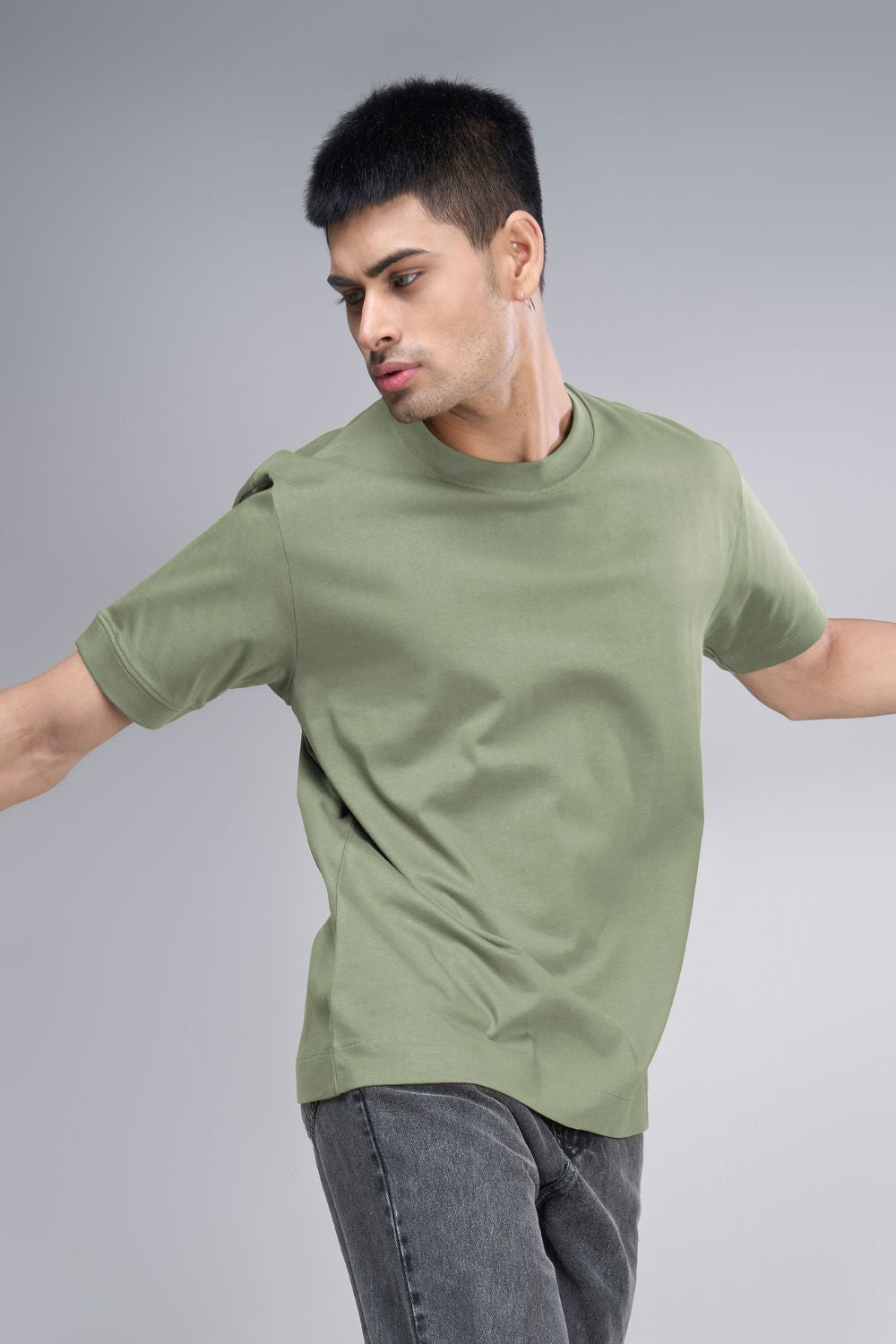 Light Green - Oversized Drop Shoulder T-shirts Maxzone Clothing