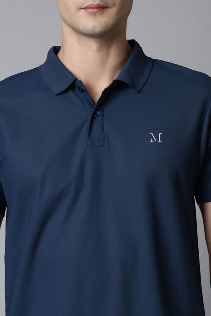 Smart tech polo - Teal Navy Polo T-SHIRT Maxzone Clothing   