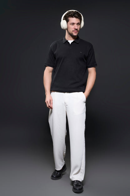 Old Money Knit Polo - Black