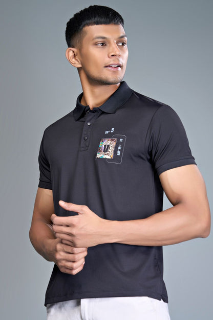 3 Buttons Polo Tshirt - Black  Maxzone Clothing   