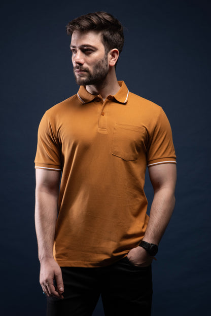 Caramel - Identity Pocket Polo Maxzone Clothing