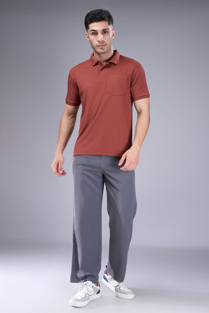 Copper - Structure Knit Pocket Polo