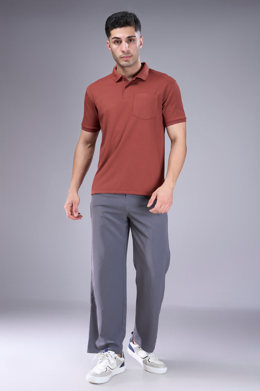 Copper - Structure Knit Pocket Polo