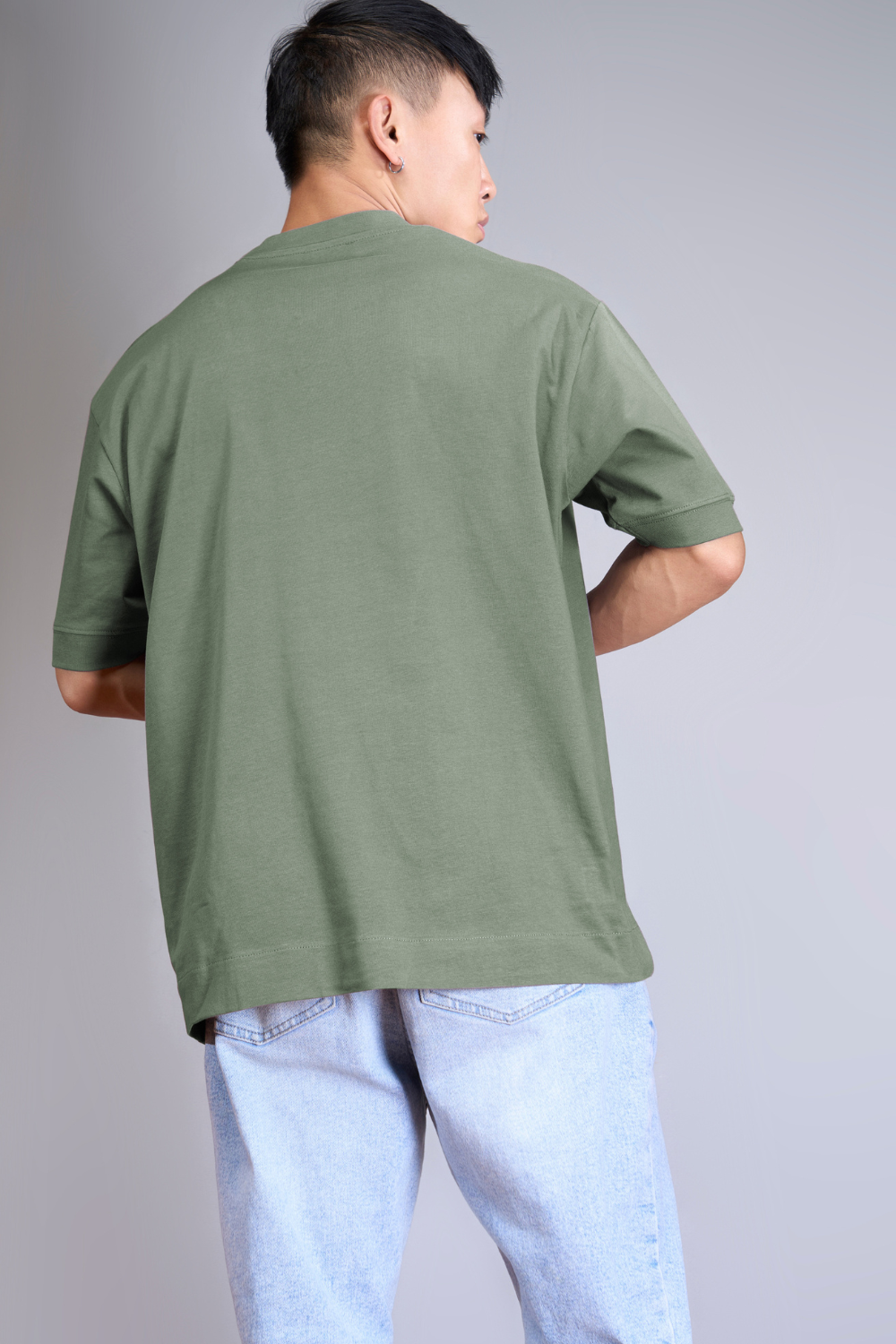 Light Green - Oversized Drop Shoulder T-shirts Maxzone Clothing