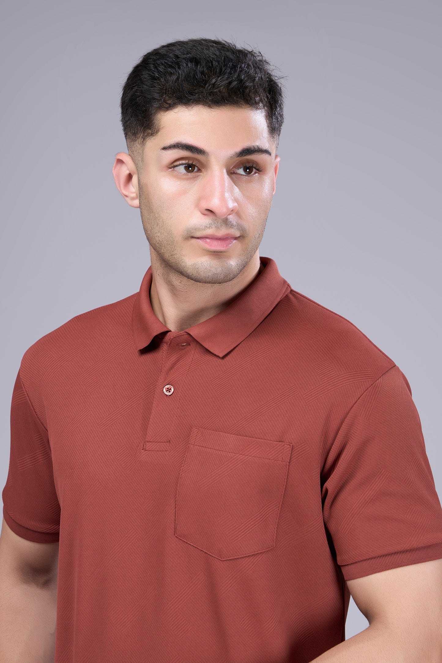 Copper - Structure Knit Pocket Polo