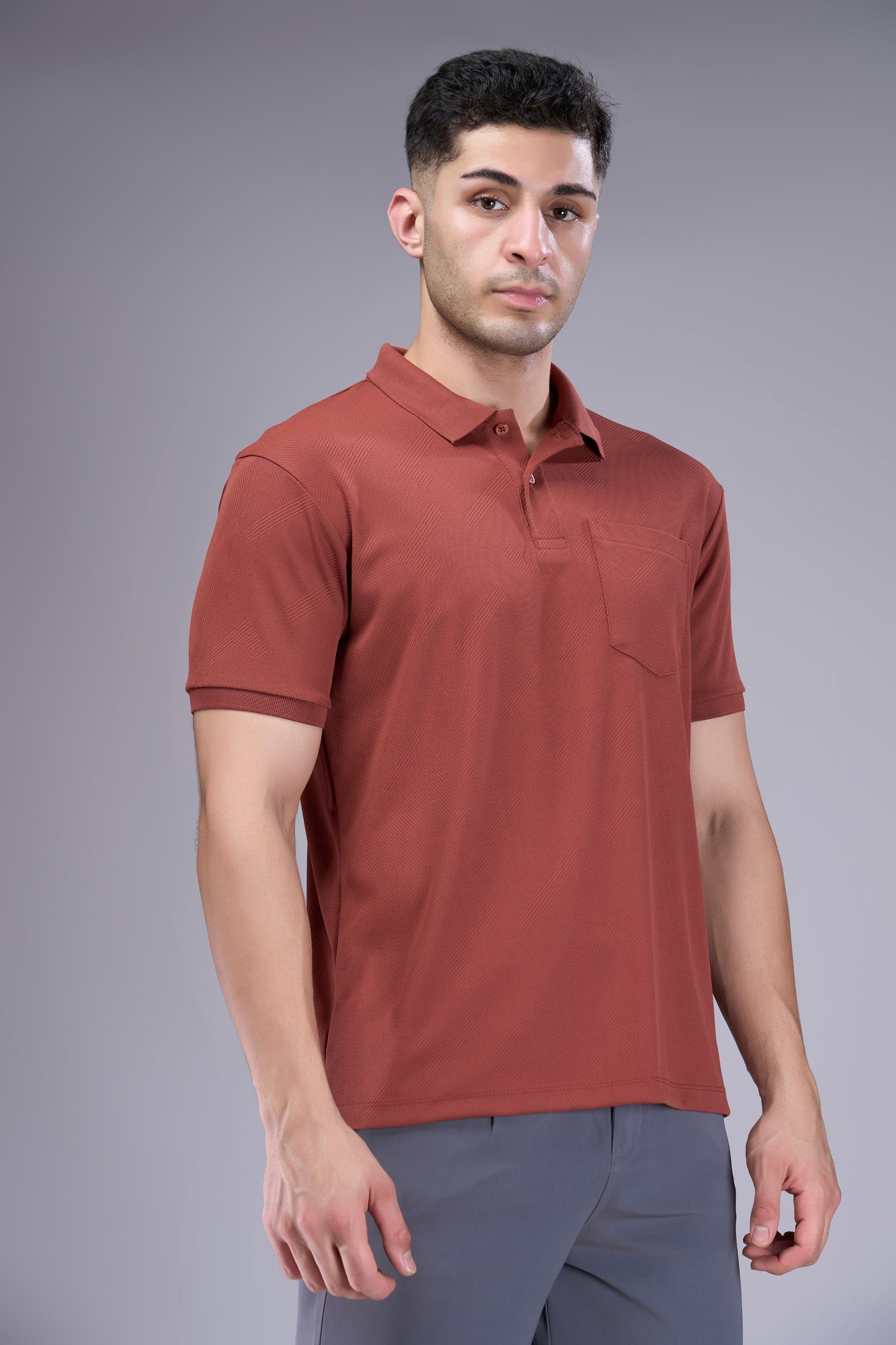 Copper - Structure Knit Pocket Polo