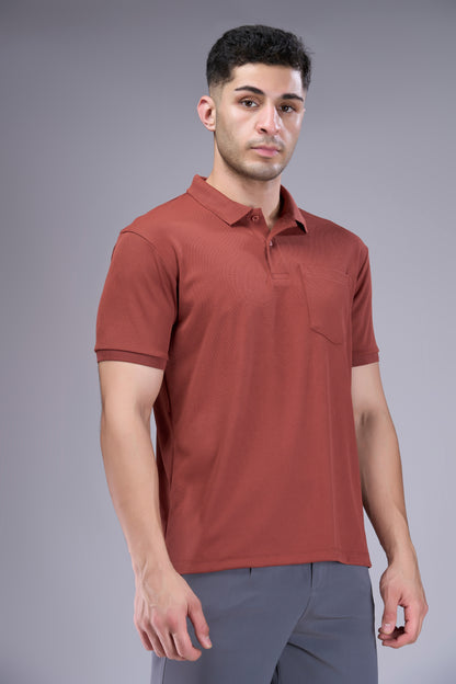 Copper - Structure Knit Pocket Polo