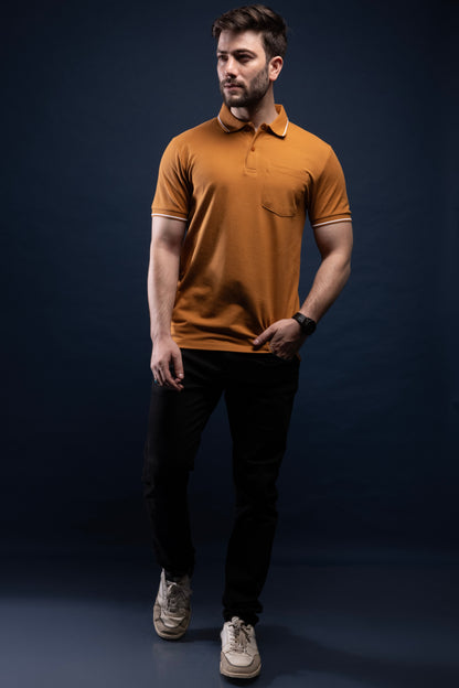 Caramel - Identity Pocket Polo Maxzone Clothing M