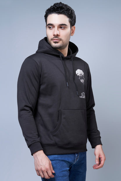 Petrichor Printed Black Hoodie Hoodies Maxzone Clothing