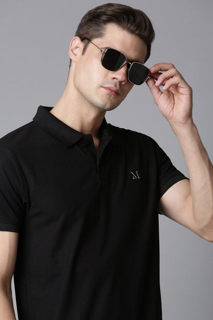 Smart tech polo - Black Polo T-SHIRT Maxzone Clothing   