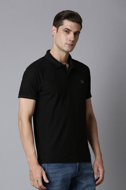 Smart tech polo - Black Polo T-SHIRT Maxzone Clothing   