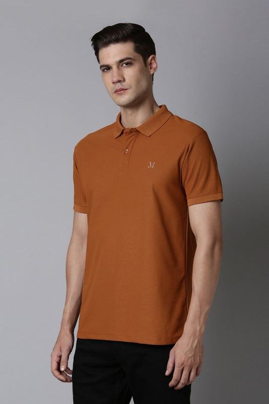 Shop Men's Sea Caramel Polo T-shirt-front Maxzone Clothing