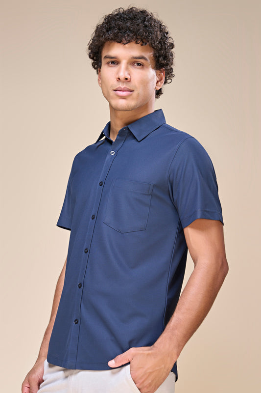 Navy - Smart Tech Pocket Shirt Maxzone Clothing