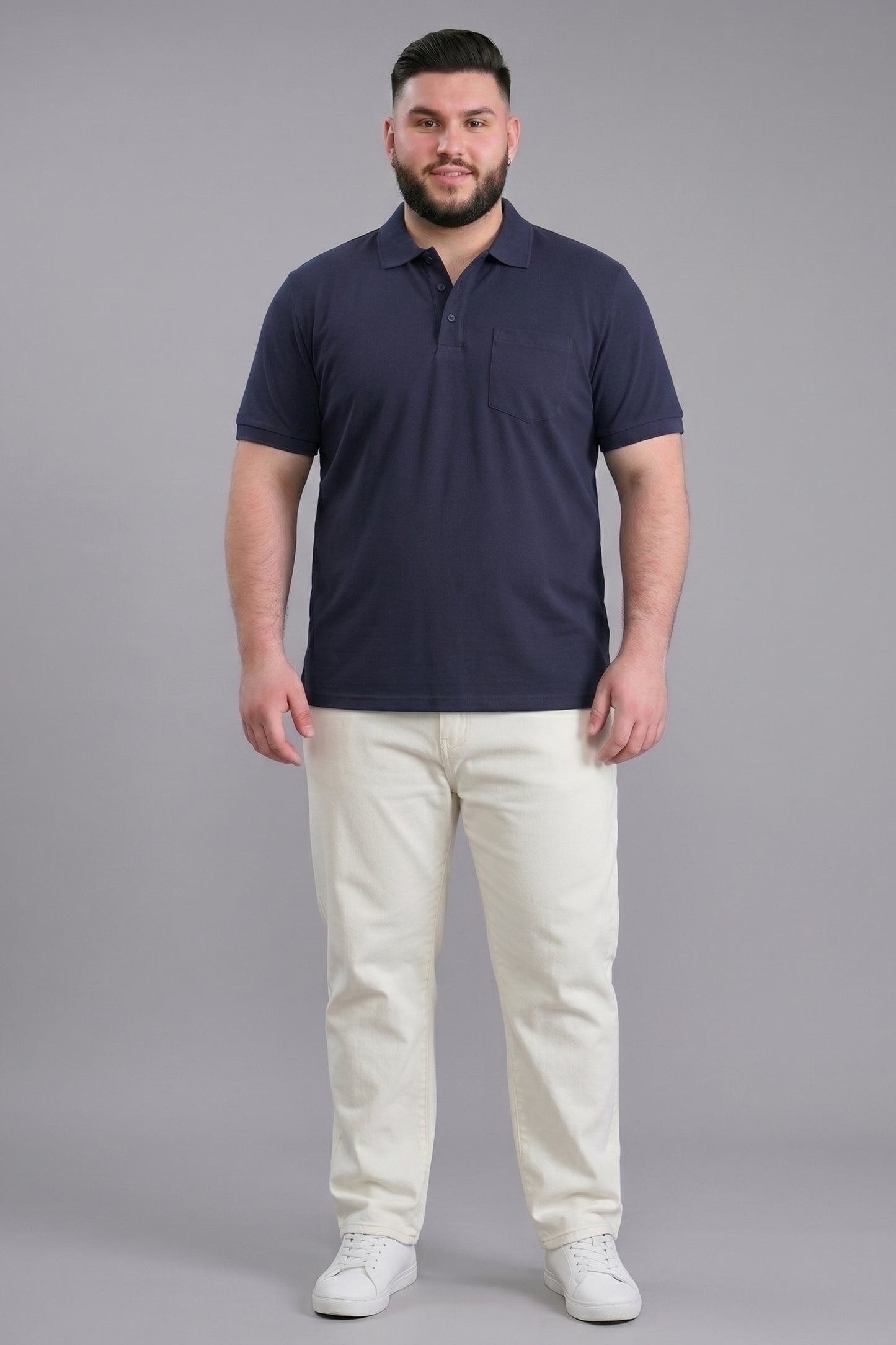 Teal Navy - Zyric Pocket Polo Plus Size