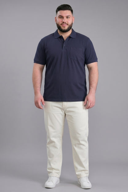 Teal Navy - Zyric Pocket Polo Plus Size