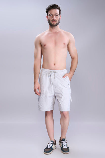 Grey  - Cargo Zip Pocket Shorts