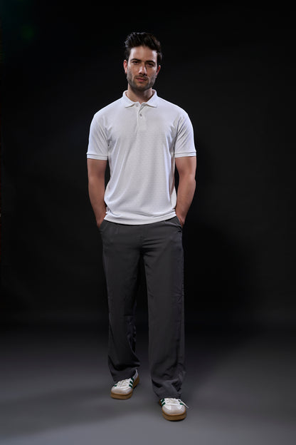 White - Structure Knit Smart Tech Polo