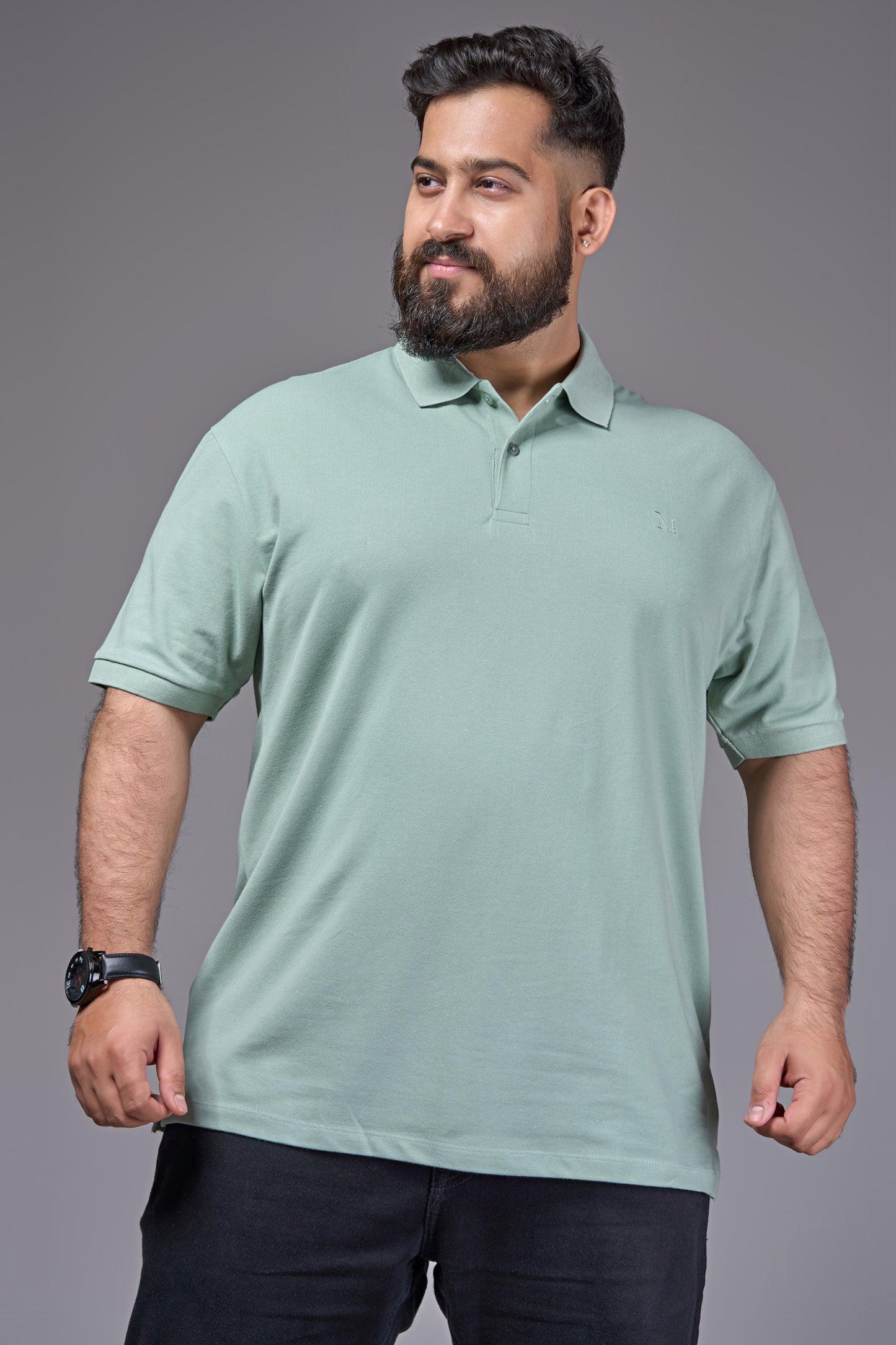 Mint - Cotton Pique Polo Plus Size