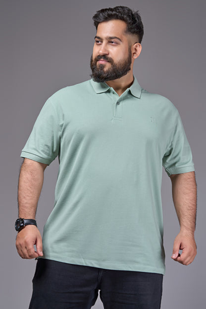 Mint - Cotton Pique Polo Plus Size