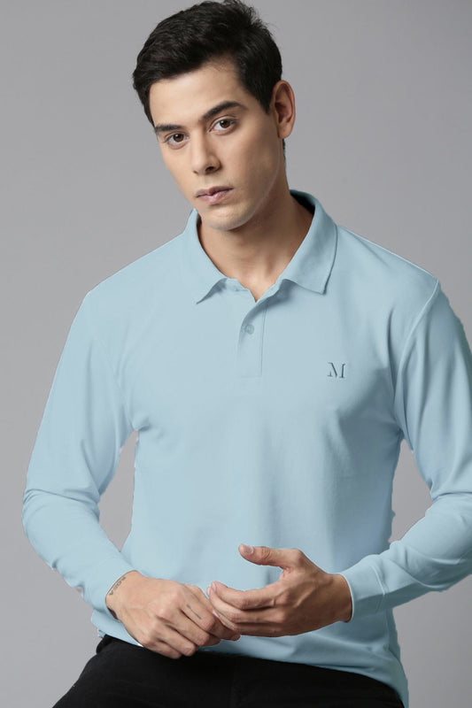 Sea Foam Full Sleeve Smart Tech Polo