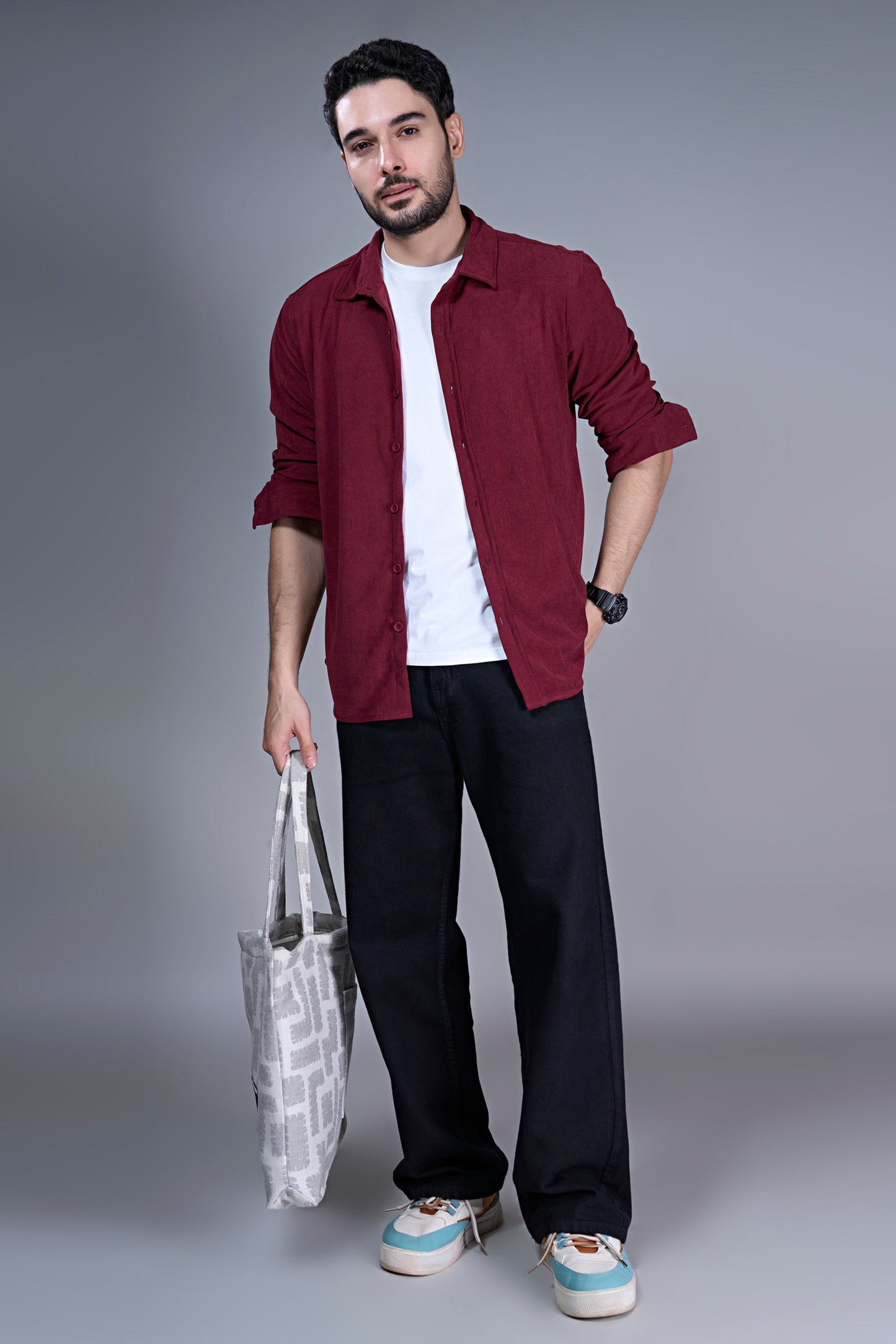 Maroon - Corduroy Shirt