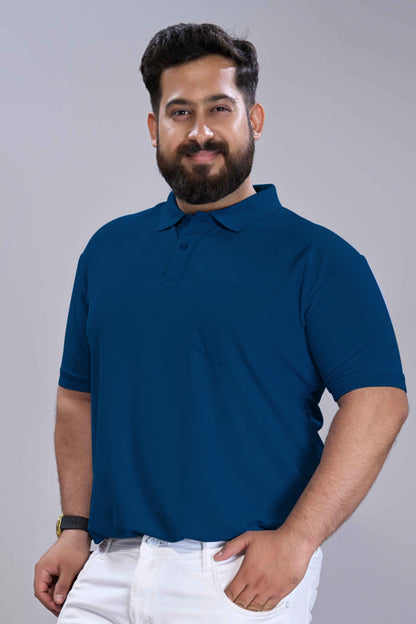 Teal Navy - Smart Tech Pocket Polo Plus Size
