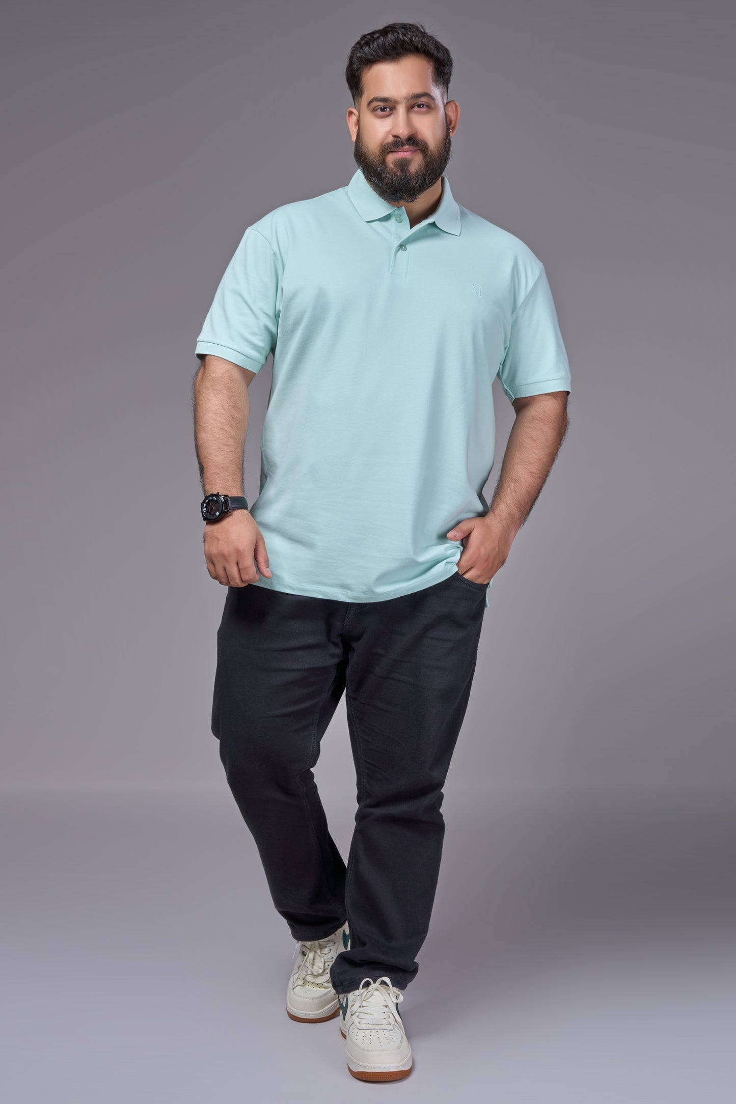 Seashell - Cotton Pique Polo Plus Size