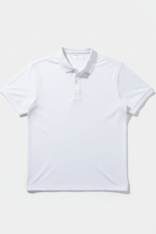 White - 2 Button Stitchless Polo