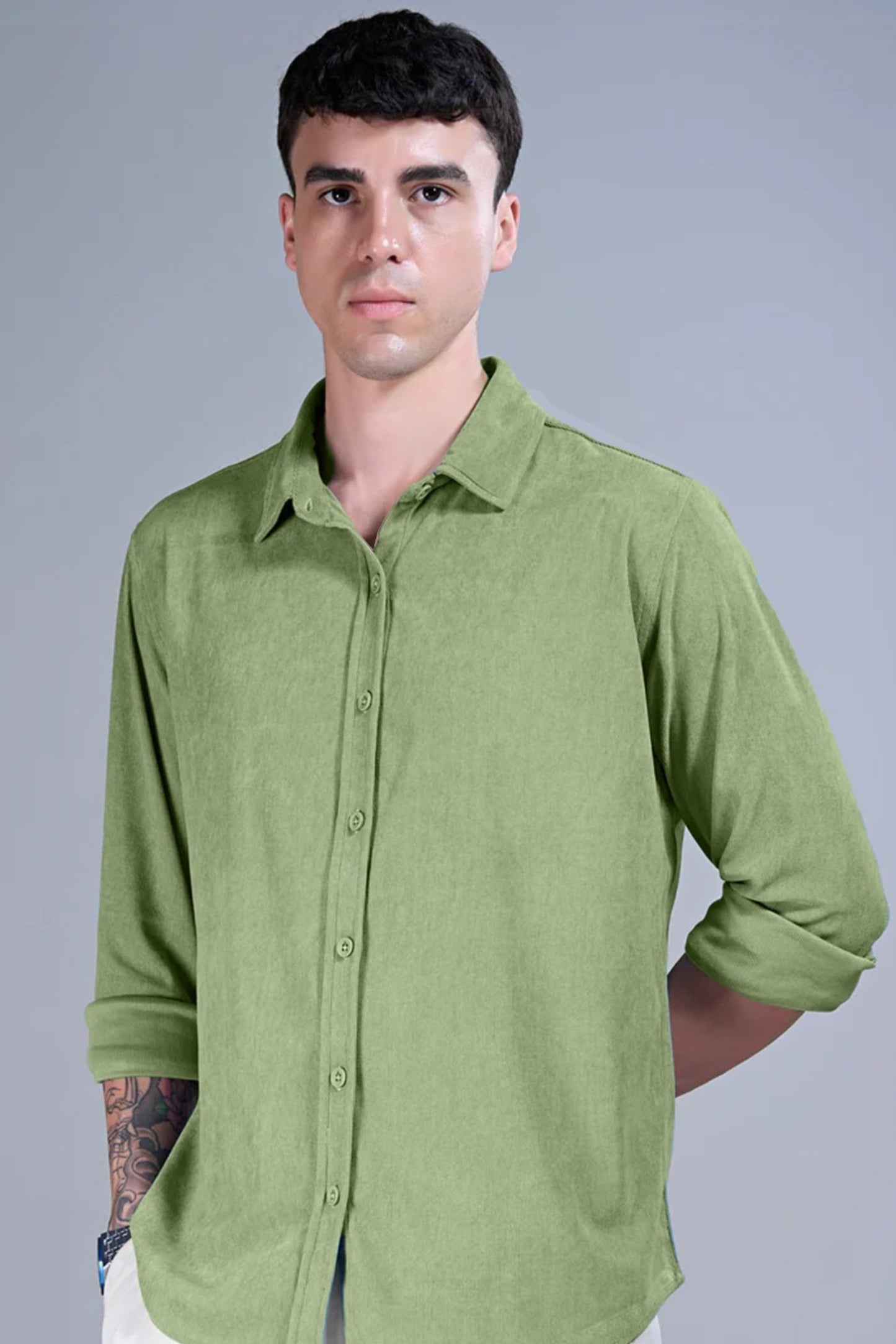 Olive Green - Corduroy Shirt