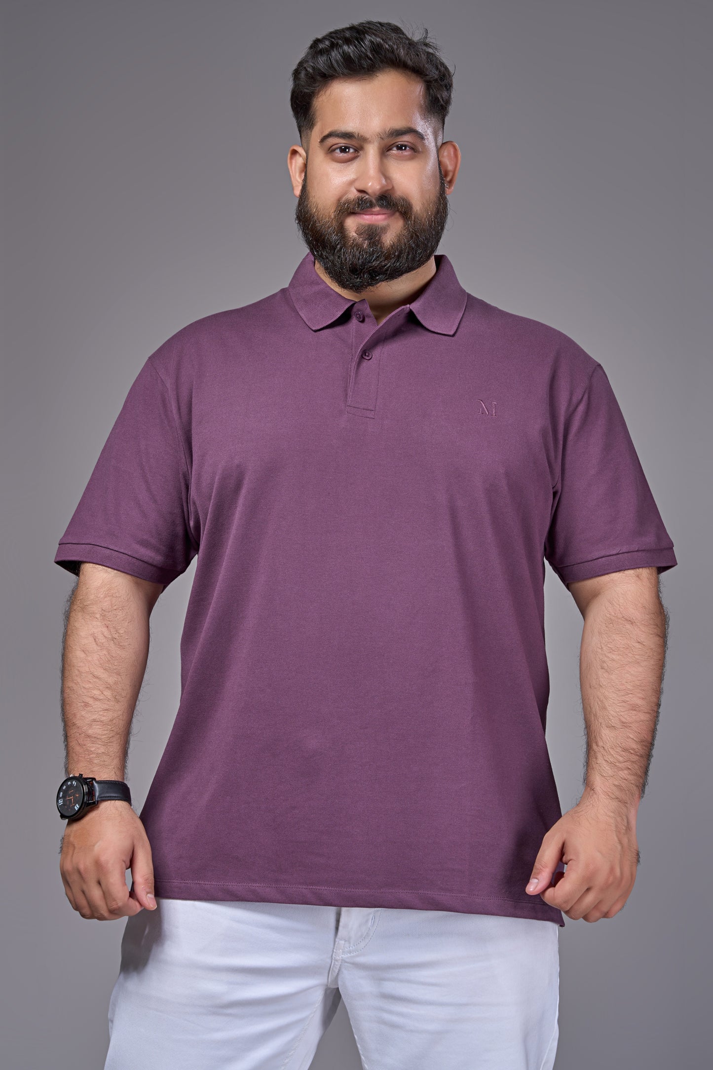 Grape - Cotton Pique Polo Plus Size