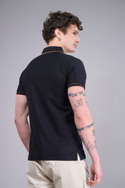 Black - Stitchless Zipper Polo