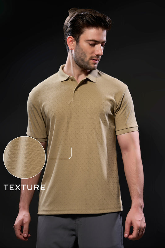 Khaki - Structure Knit Smart Tech Polo