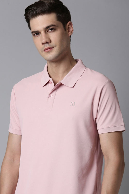 Shop Men's Mauve Polo T-shirt-front Maxzone Clothing