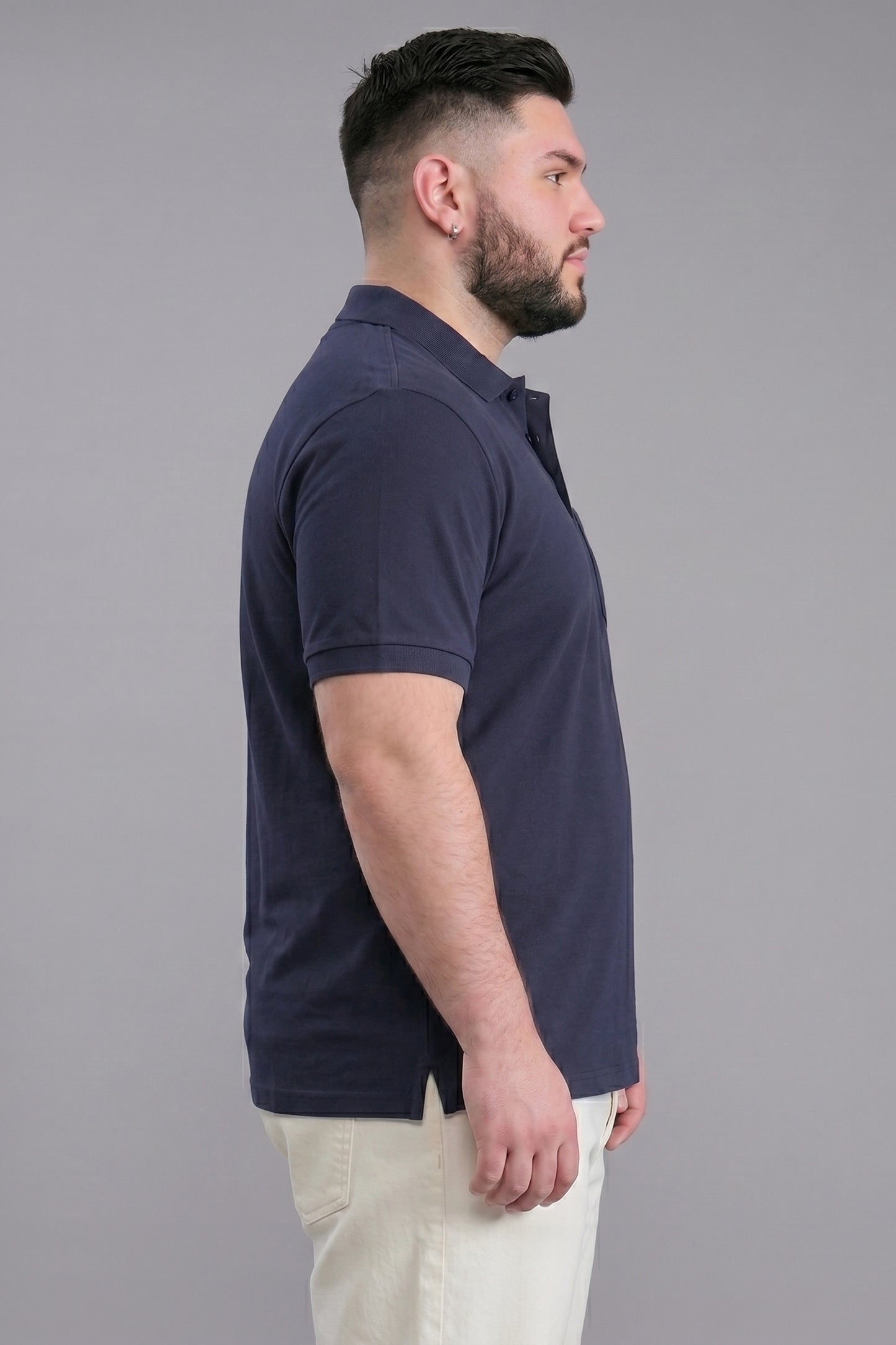 Teal Navy - Zyric Pocket Polo Plus Size