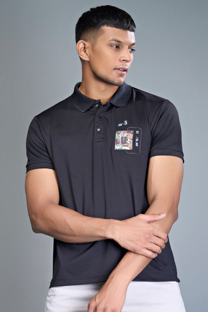 3 Buttons Polo Tshirt - Black  Maxzone Clothing   