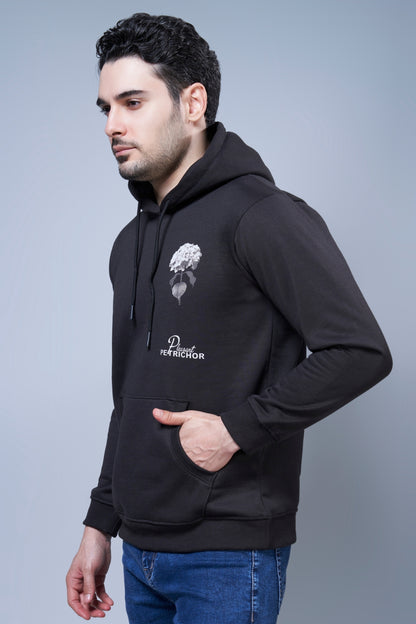 Petrichor Printed Black Hoodie Hoodies Maxzone Clothing