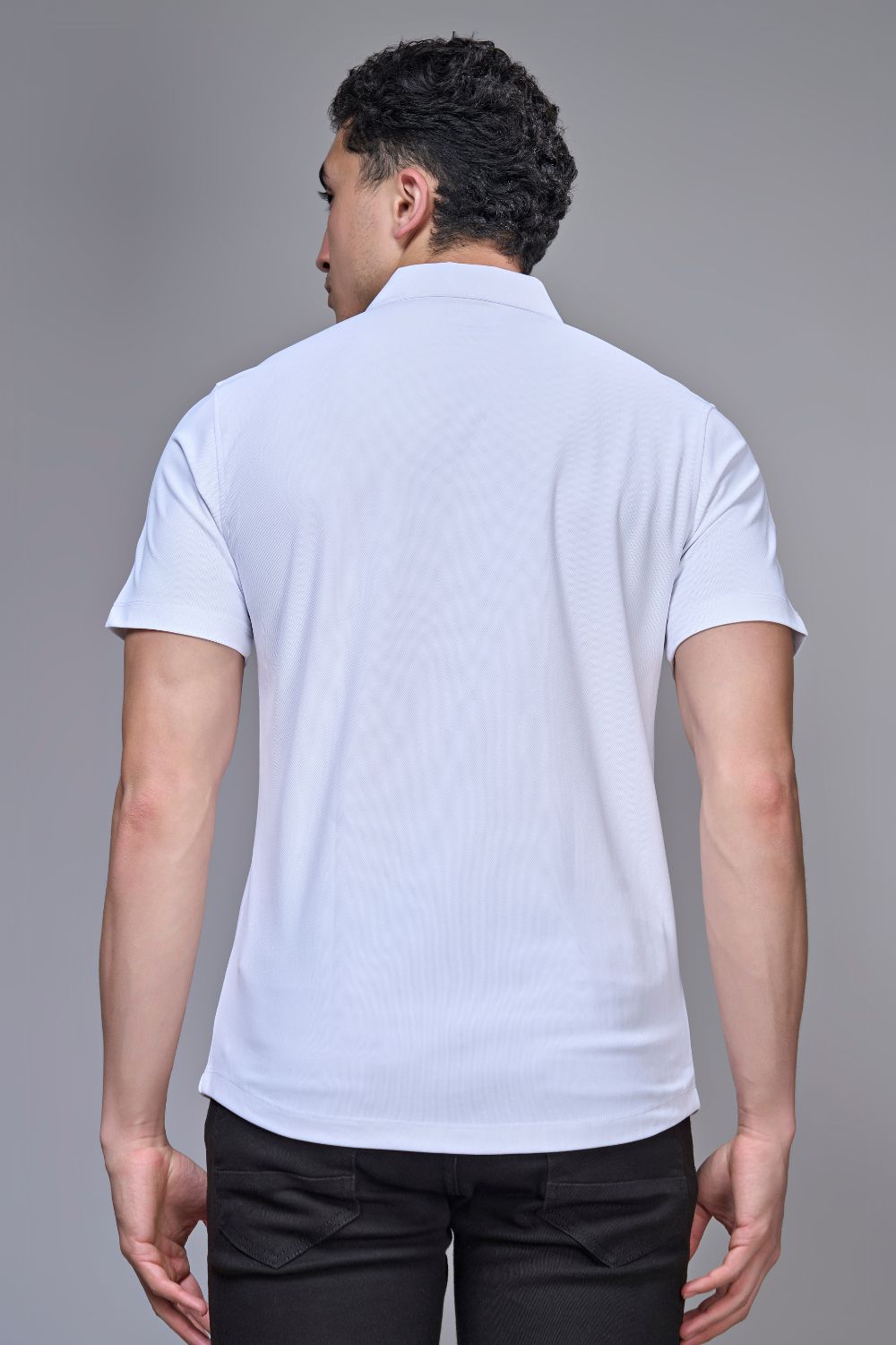 White Smart Tech Shirt Shirts Maxzone Clothing   