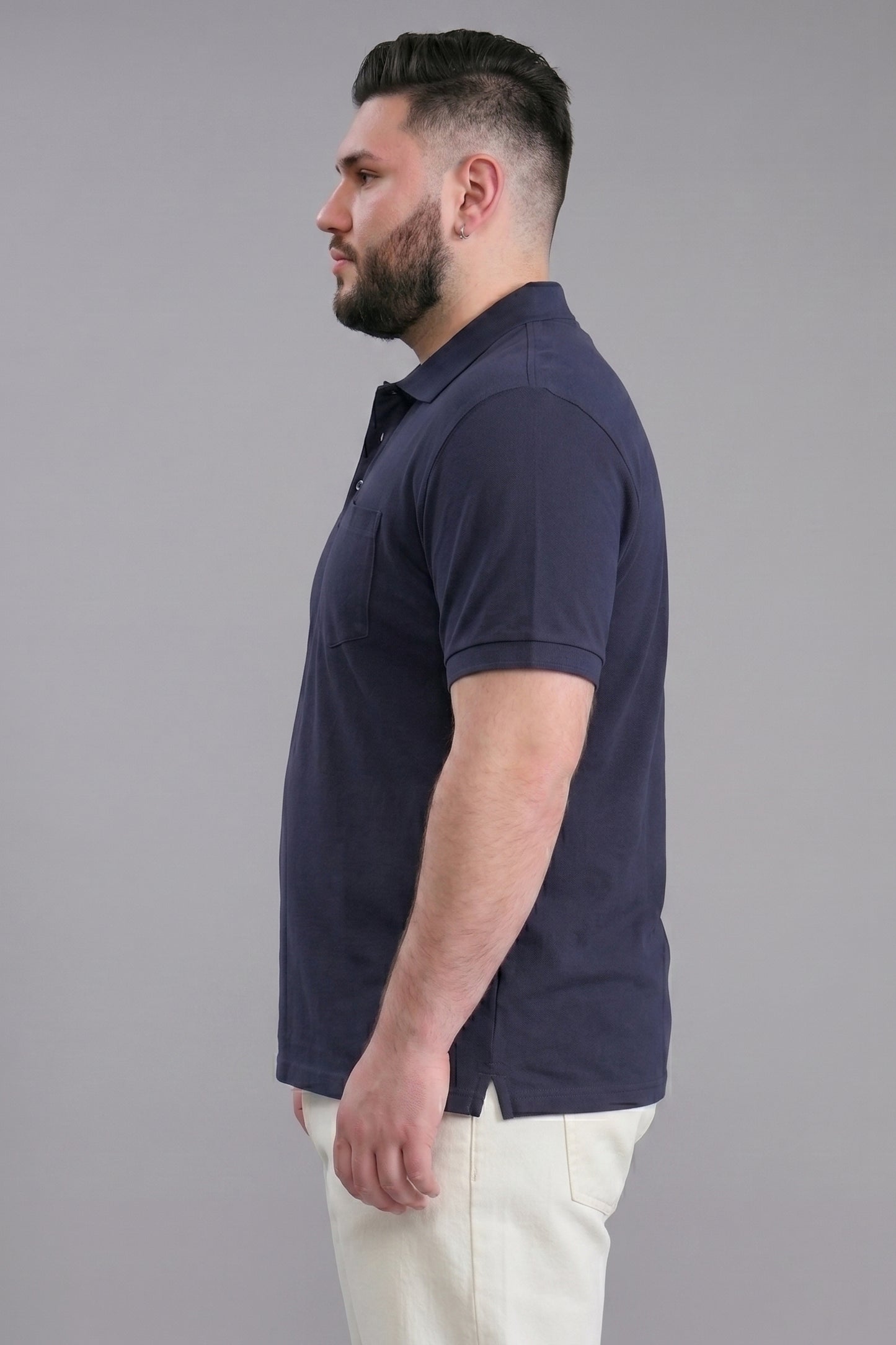 Teal Navy - Zyric Pocket Polo Plus Size