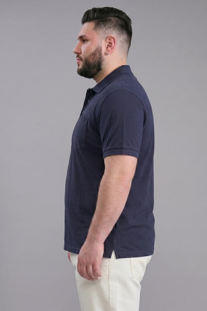 Teal Navy - Zyric Pocket Polo Plus Size
