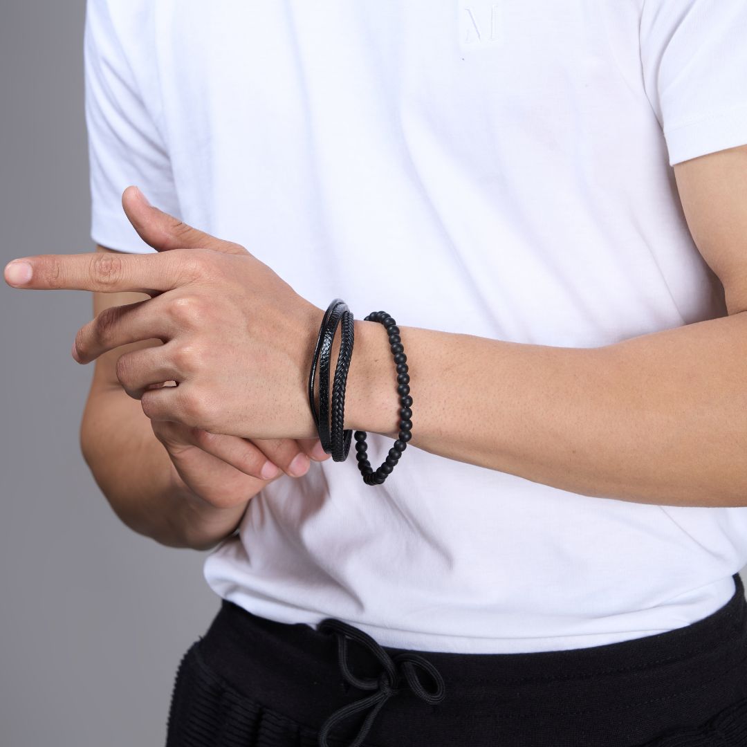 Black Multi-style Bracelet  Maxzone Clothing   