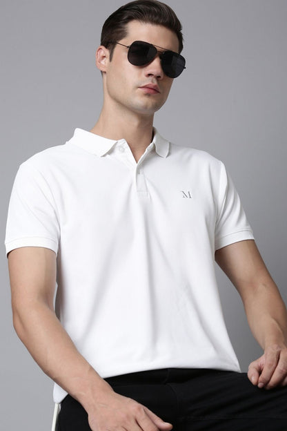 Smart tech polo - White Polo T-SHIRT Maxzone Clothing   