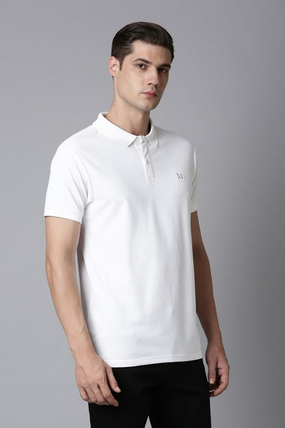 Smart tech polo - White Polo T-SHIRT Maxzone Clothing   