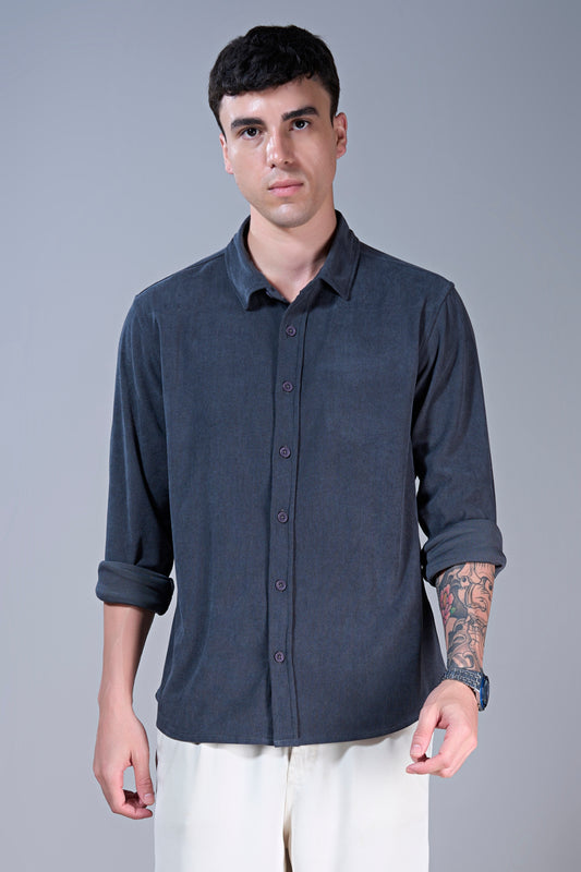 Teal Navy - Corduroy Shirt