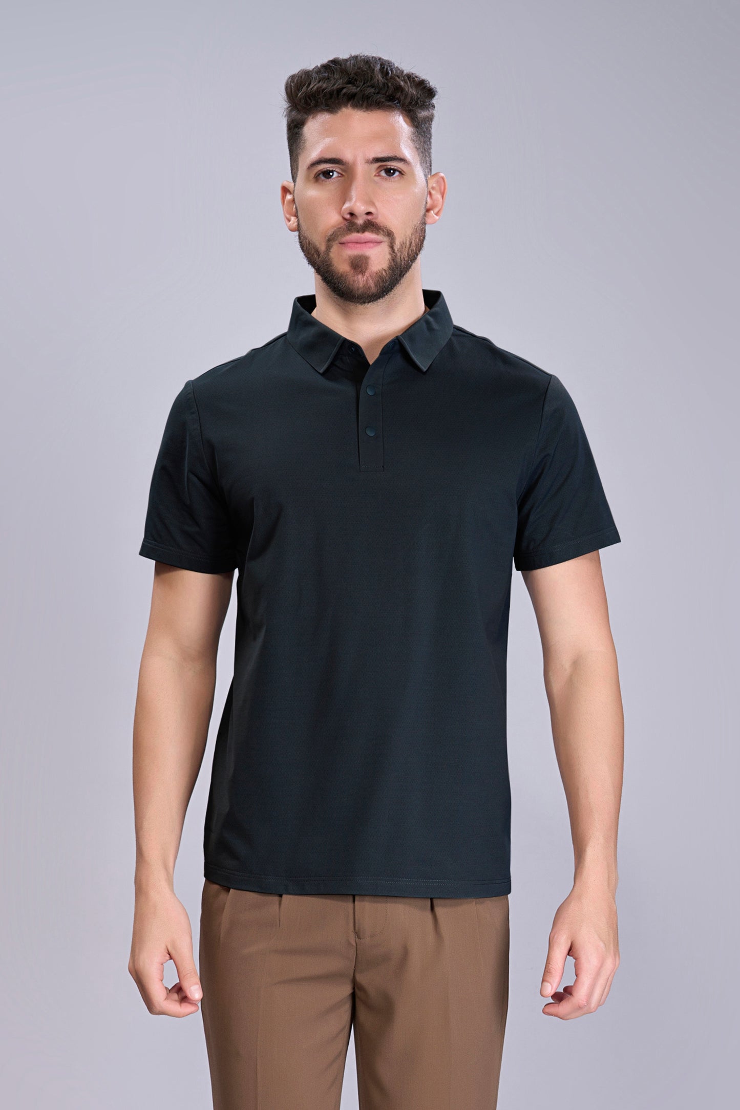 Navy Blue - Stitchless Polo T-shirt