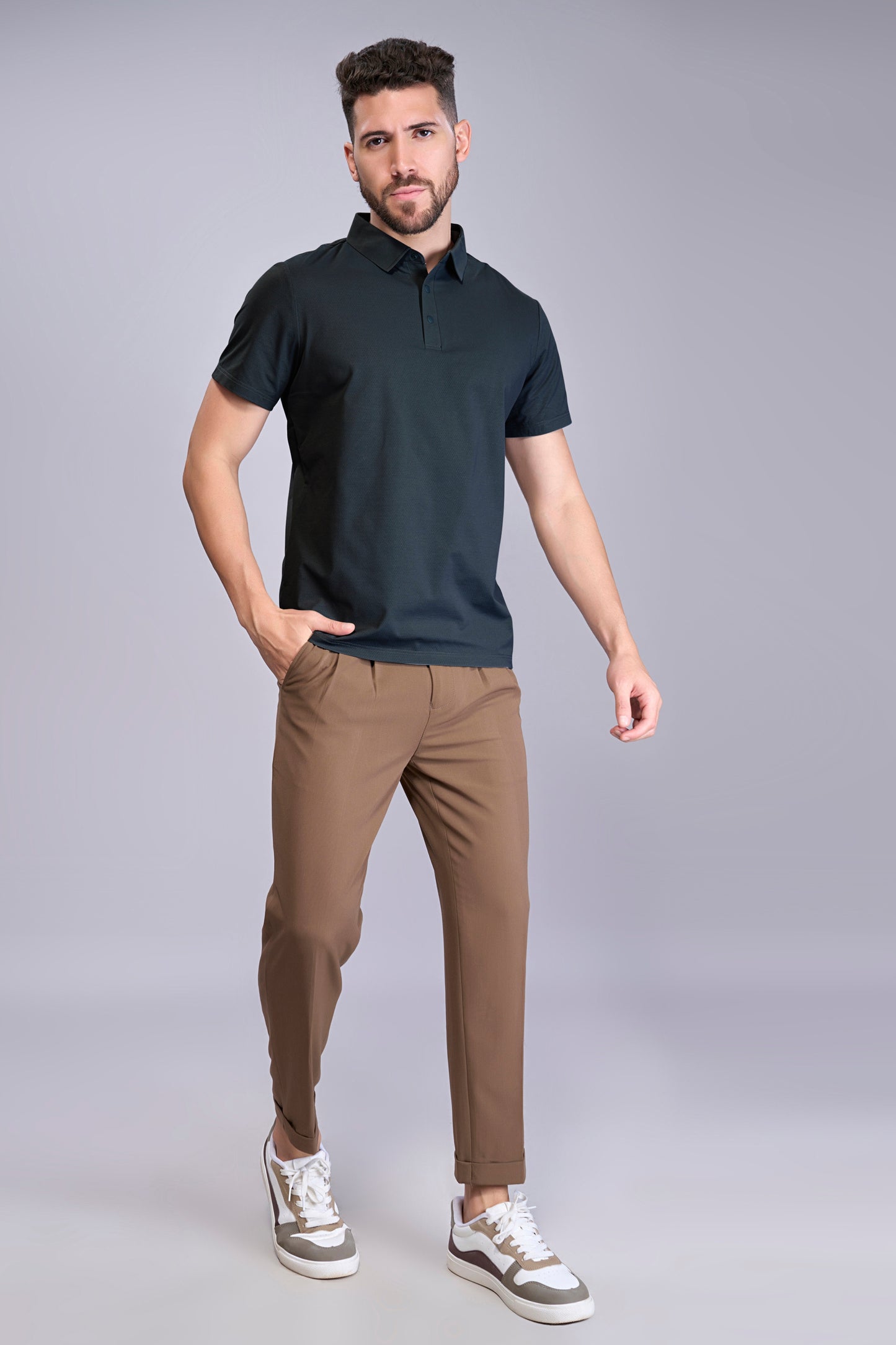 Navy Blue - Stitchless Polo T-shirt