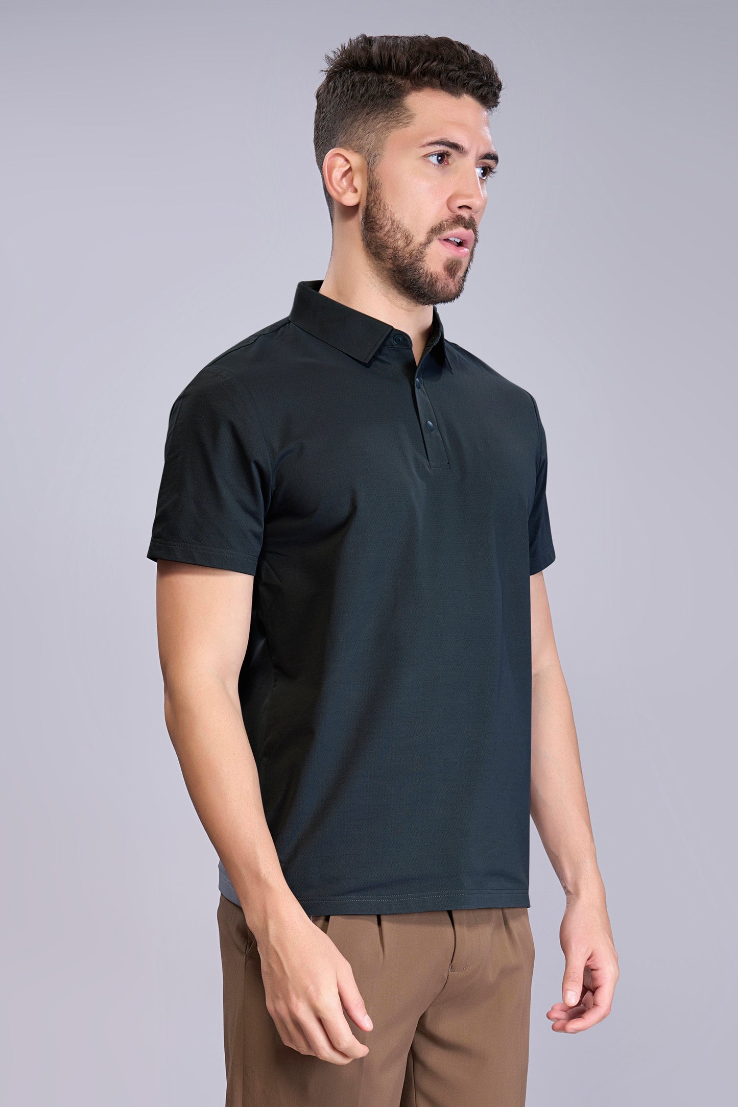 Navy Blue - Stitchless Polo T-shirt